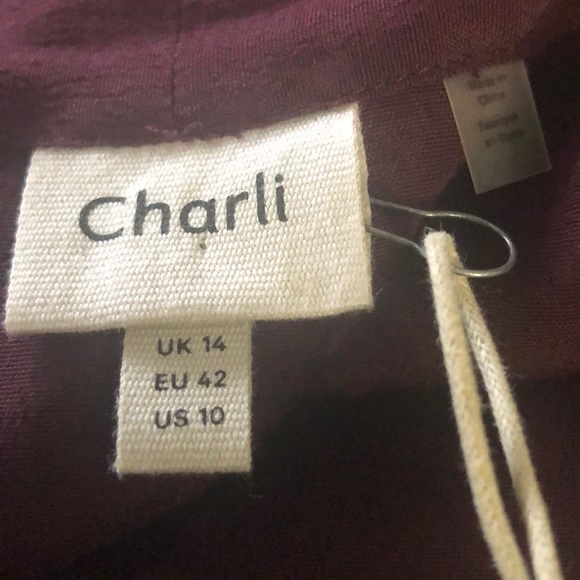 BNWT CHARLI UK Burgundy Dress - Picture 4 of 5